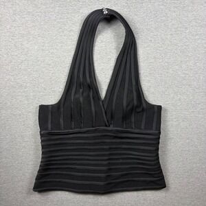 JS Signature Halter Top 12 Black Bandage Y2K Evening Party Goth
